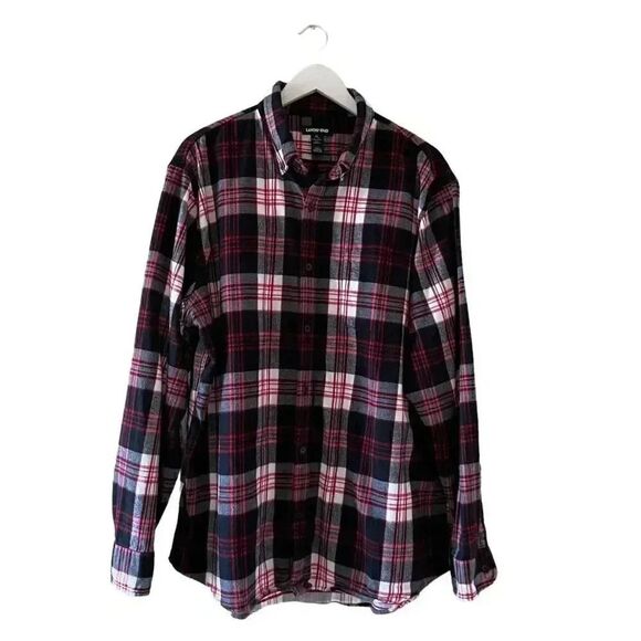 Lands’ End Men’s Red Black White Casual Button-Down Collar SZ XL # 1631 - Picture 1 of 13